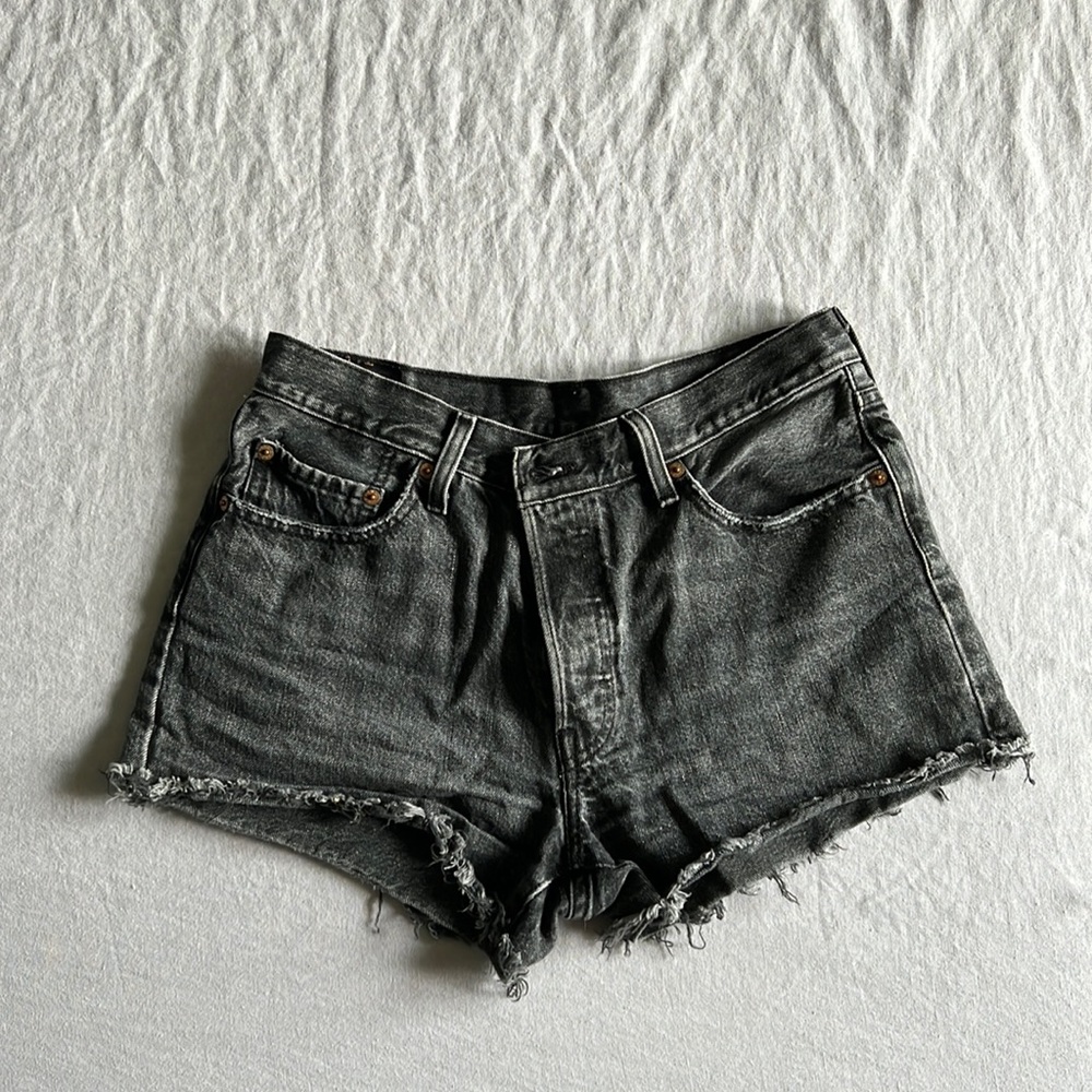 Vintage Black Levi Cutoff Jean Shorts